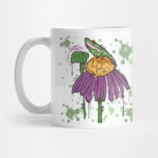 A sketch of a frog on a flower Mug